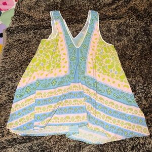 Clover Canyon Blue and Pink Paisley Top